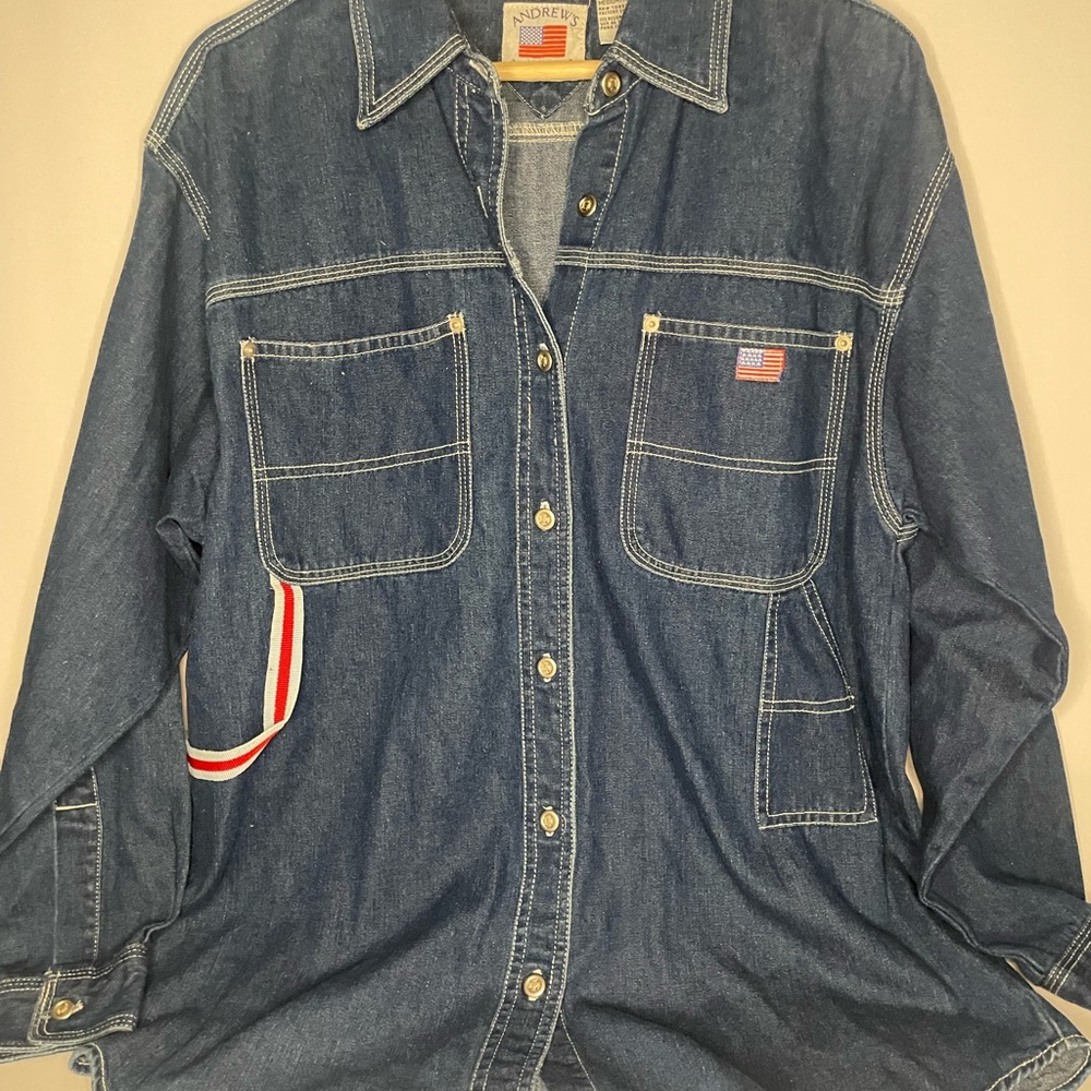 Men's Indigo Denim Button-Down Shirt